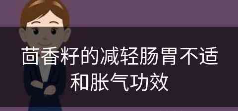 茴香籽的减轻肠胃不适和胀气功效